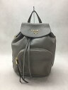 【中古】PRADA◆リュック/レザー/BEG/無地/バックパック【バッグ】