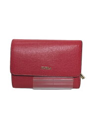 【中古】FURLA◆3つ折り財布/レザー/RED/レディース/PR76BAB【服飾雑貨他】