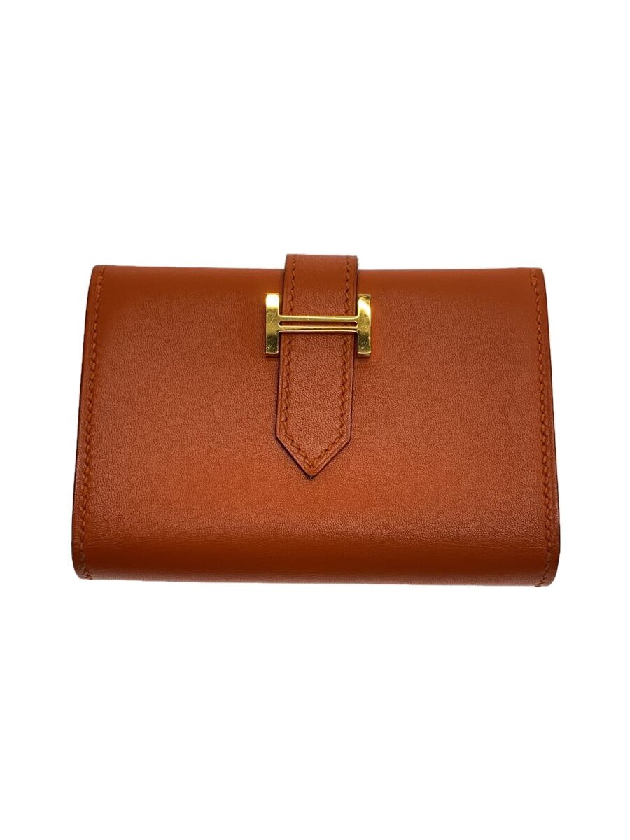 【中古】HERMES◆ベアン/カードケース/レザー/ORN/メンズ【服飾雑貨他】