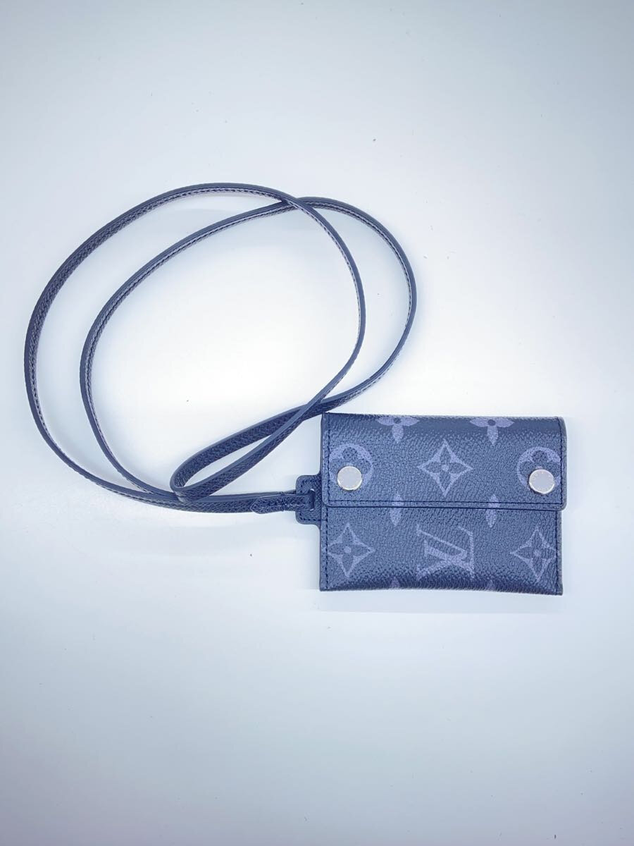 【中古】LOUIS VUITTON◆ポルトカルトオンストラップ/ノワール/カードケース/レザー/ブラック/M83155【服飾雑貨他】