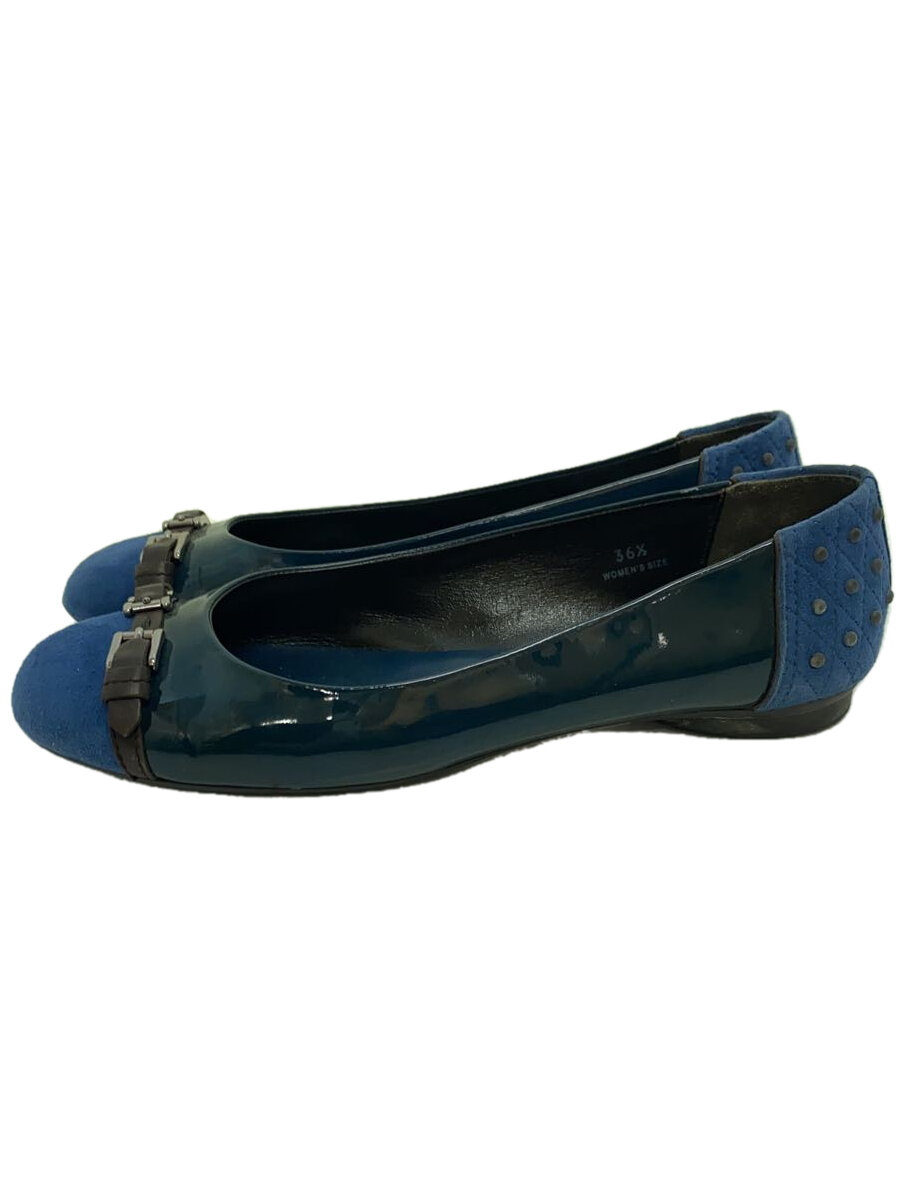 【中古】TOD’S◆フラットパンプス/36.5/BLU/エナメル【シューズ】