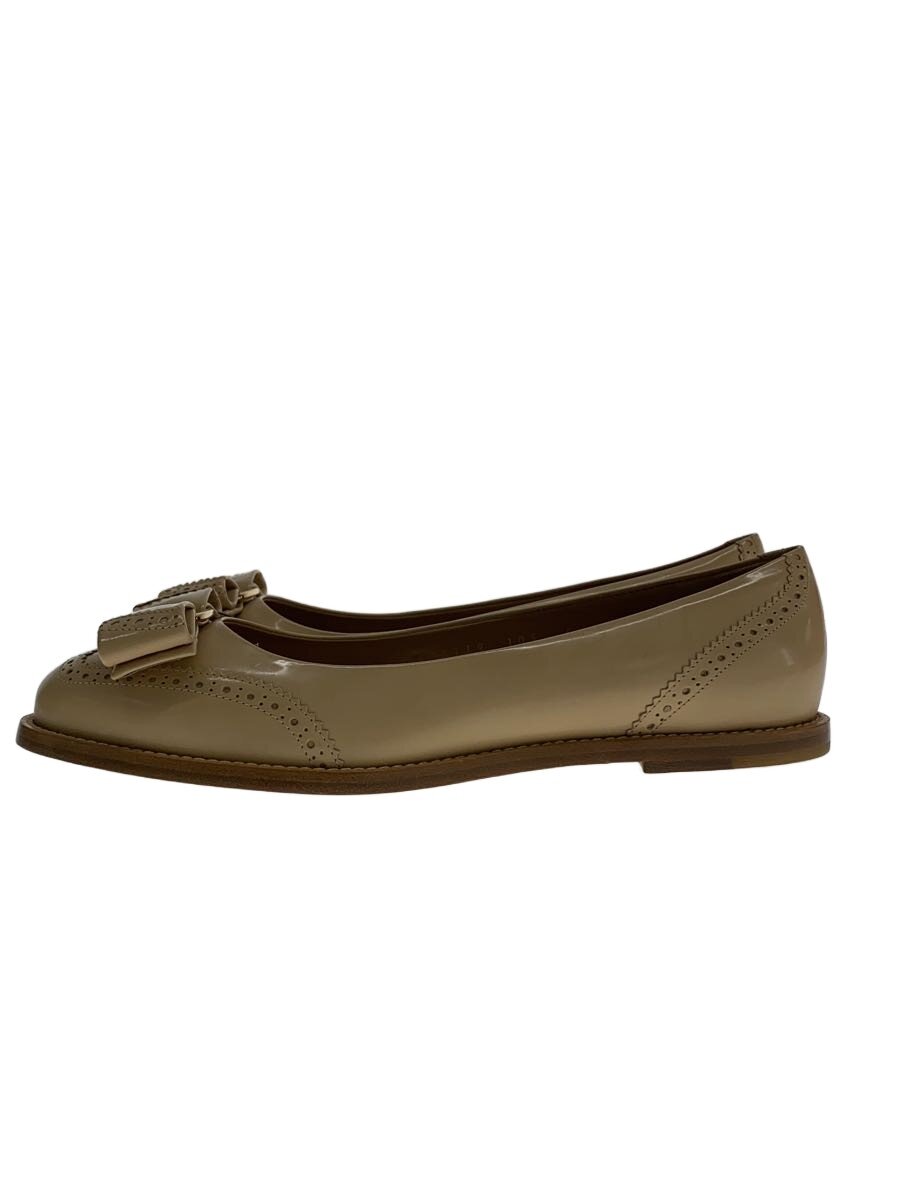 【中古】Salvatore Ferragamo◆フラットパンプス/UK6.5/BEG/レザー【シューズ】