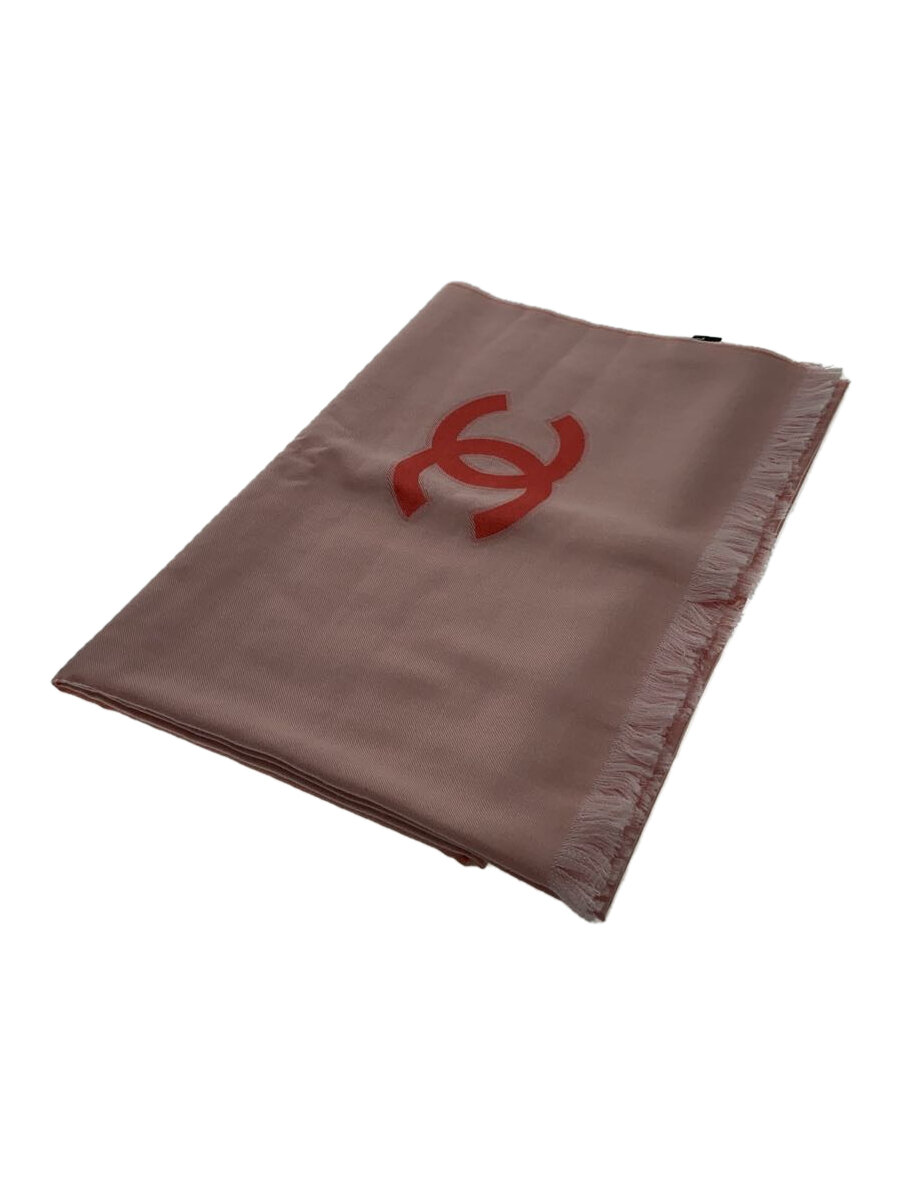 【中古】CHANEL◆ストール/カシミア/シルク/PNK/レディース【服飾雑貨他】
