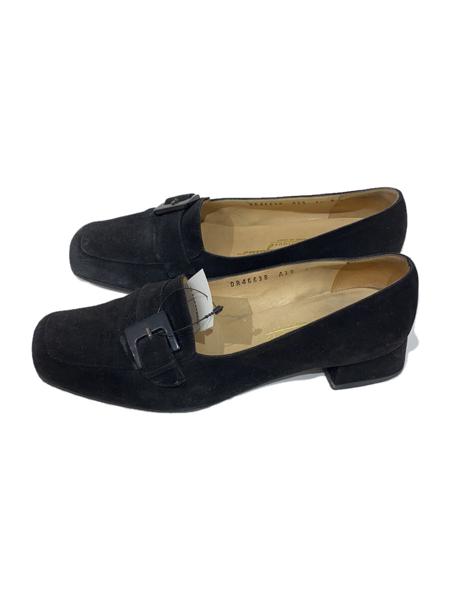 【中古】Salvatore Ferragamo◆フラットパンプス/US6.5/BLK【シューズ】