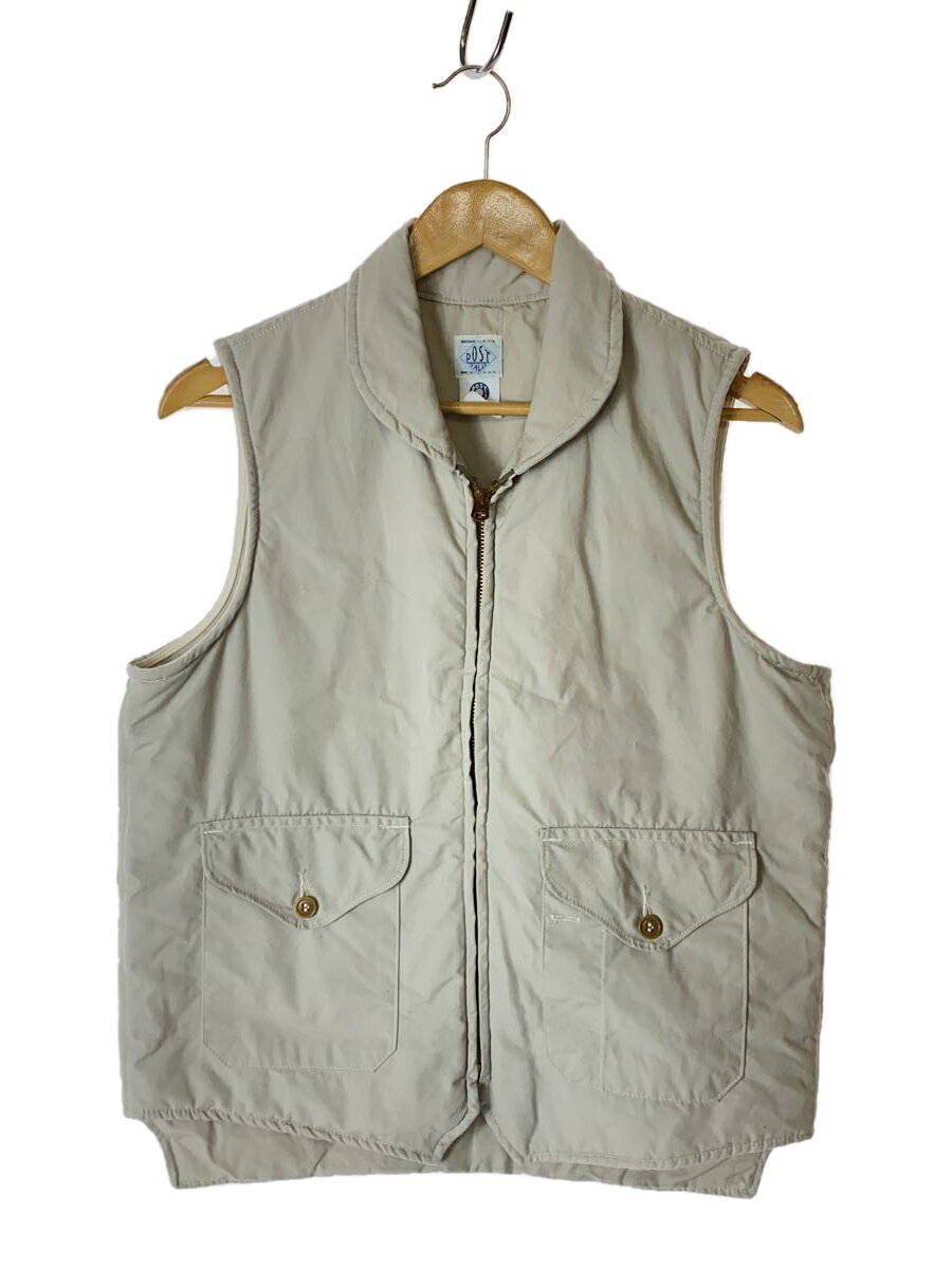 【中古】POST OVERALLS◆E-Z CROZ VEST/Made in USA/<strong>ベスト</strong>/M/コットン/GRY/無地【メンズウェア】