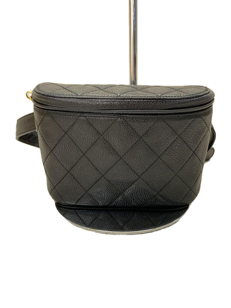 【中古】CHANEL◆ウエストバッグ/レザー/BLK//【バッグ】