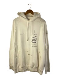 【中古】TAKAHIROMIYASHITA TheSoloist.◆oversized geometric morse code hoodie/パーカー/46/コットン/WHT【メンズウェア】