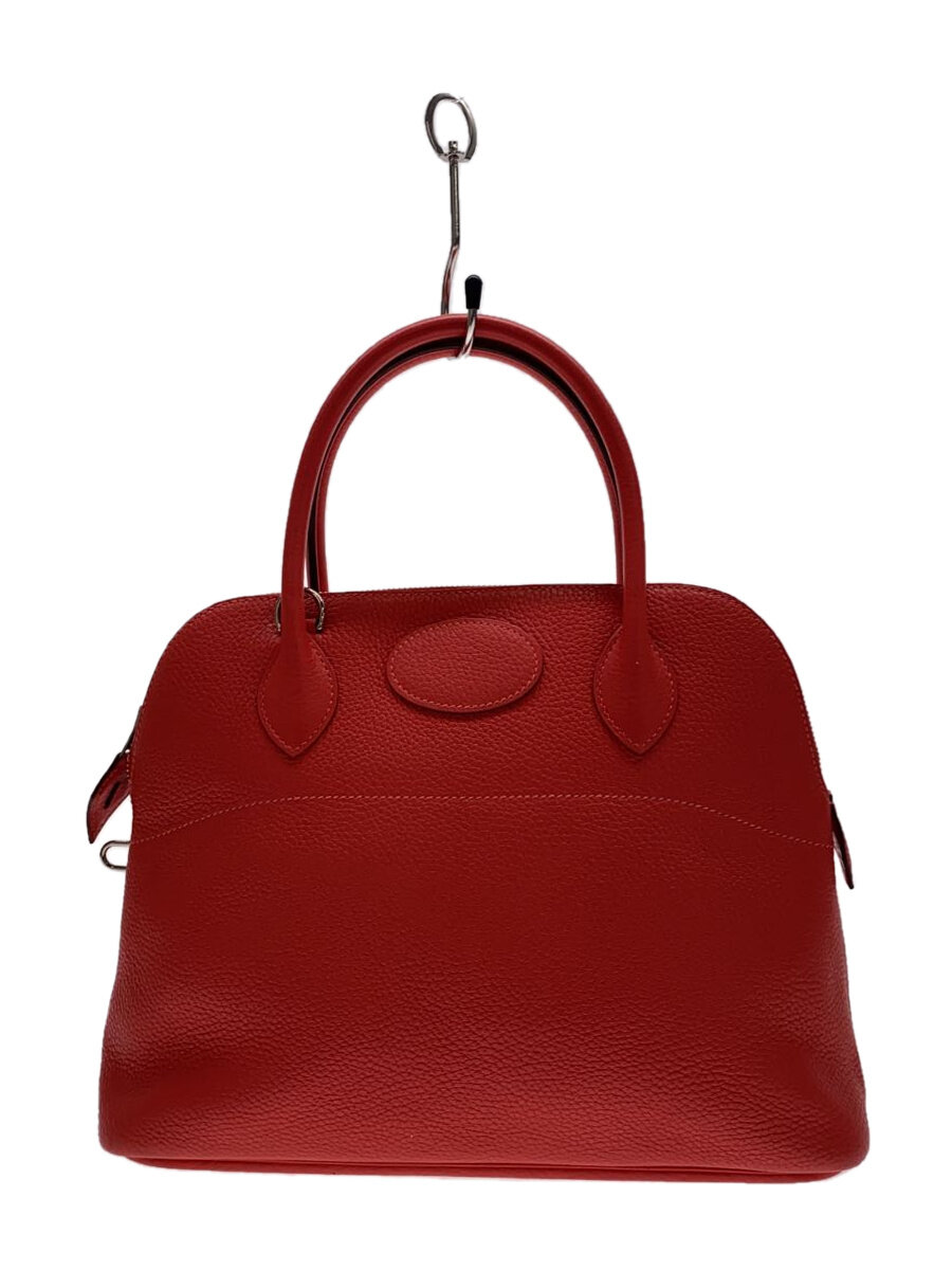 【中古】HERMES◆ボリード31/t刻印/レザー/RED/無地【バッグ】