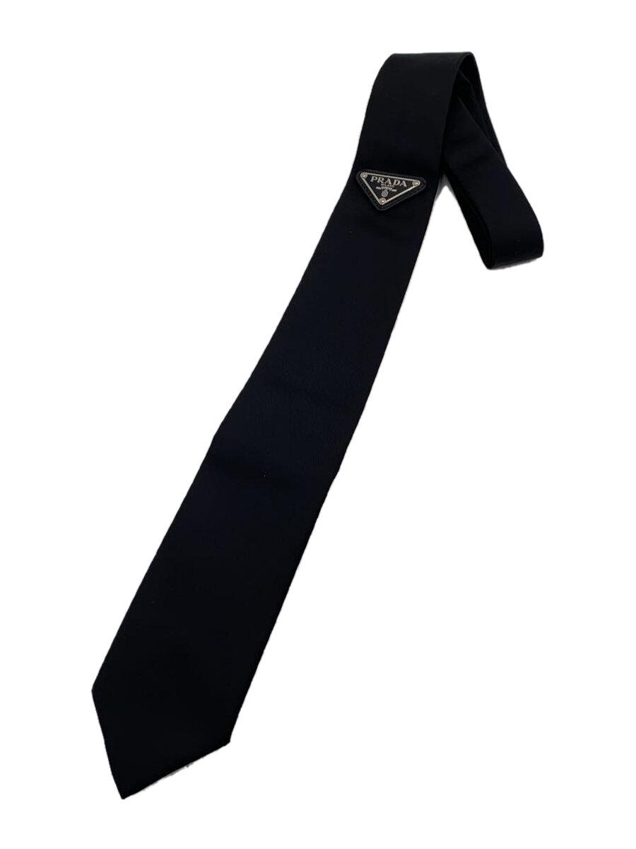 【中古】PRADA◆Re-Nylon/ギャバジン/三角プレート//ポリエステル/BLK/無地/メンズ【服飾雑貨他】