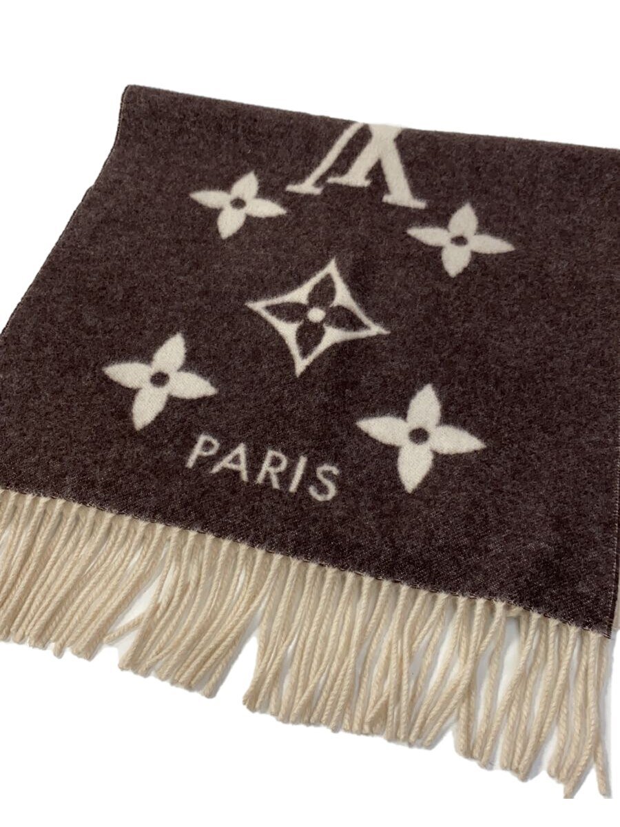 【中古】LOUIS VUITTON◆エシャルプ・レイキャビックグラディエント_モノグラム_BRW/カシミア/BRW/レディース【服飾雑貨他】