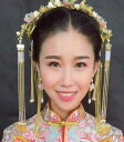 二枚送料無料/中国風ウェディングドレス髪飾り豪華セット/チャイナ風/古代宮廷唐装・漢服/コスプレ/ハロウィン/クリスマス変身道具衣装/中華舞台衣装/撮影結婚式グッズ/ヘアアクセサリー/ティアラ/かんざし/王冠/ピアス