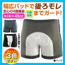 失禁パンツ 男性用 中失禁 尿漏れパンツ 抗菌 消臭 幅広パッド 安心パンツ 快適パンツ トランクス メンズ 尿もれ つたいモレ 洗濯機OK トランクスタイプ おしりまで安心ニットトランクス3色組 送料無料
