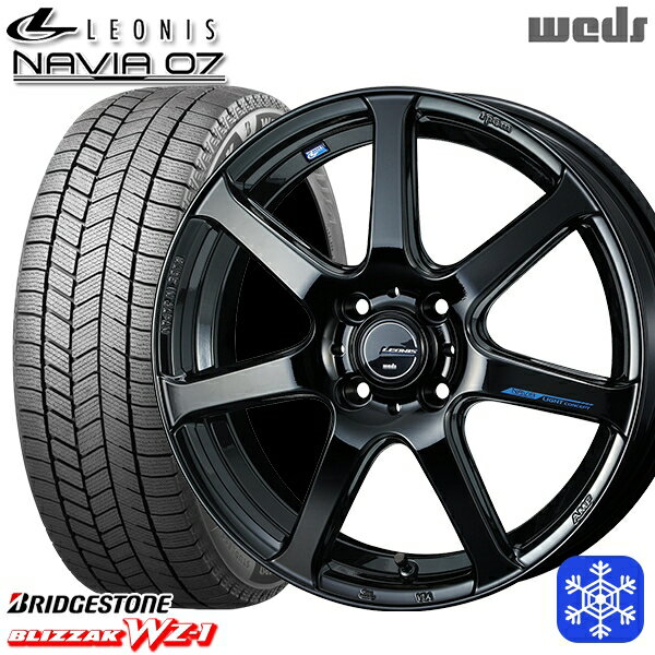 185/55R16 フィットシャトル 2025年製 ブリヂストン ブリザック WZ1 Weds ウェッズ レオニス ナヴィア07 PBK 16インチ 6.0J 4H100 送料無料 冬タイヤホイール4本セット