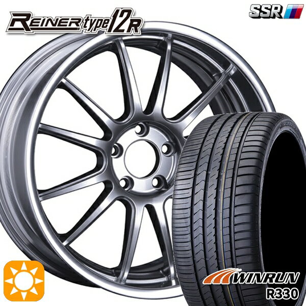【取付対象】215/35R19 85W XL ウィンラン R330 SSR ライナー タイプ 12R チタンシルバー 19インチ 7.5J 5H114.3 サマータイヤホイールセット