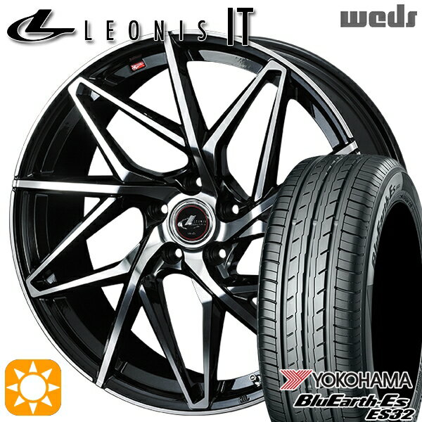 【取付対象】215/40R18 85W ヨコハマ ブルーアース ES32 Weds レオニス IT PBMC (パールブラック/ミラーカット) 18インチ 7.0J 5H100 サマータイヤホイールセット