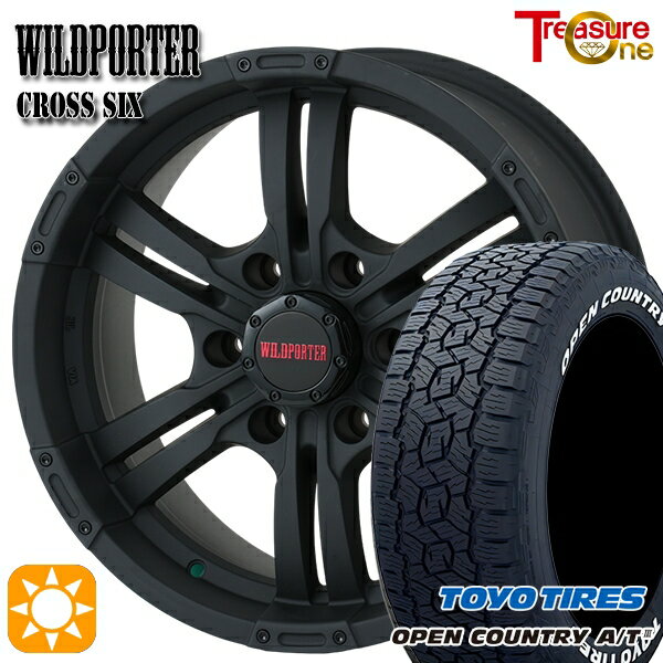 【取付対象】NV350キャラバン 215/60R17 109/107R トーヨー オープンカントリーA/T3 ホワイトレター トレジャーワン ワイルドポーター クロスシックス マットブラック 17インチ 6.5J 6H139.7 +48 サマータイヤホイールセット