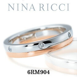 結婚指輪 マリッジリング Pt900(プラチナ900)/K18PG(ピンクゴールド) ダイヤモンド リング NINA RICCI (ニナリッチ ウエディング) 【特別割引中】【送料無料 刻印無料 文字入れ無料】【おまけをGET】【SBZcou1208】