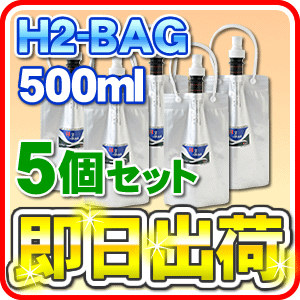 H2-BAG 500ml 水素水用真空保存容器 （エイチツーバッグ）【5個セット】【あす楽…...:jyousui:10002969