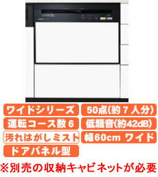 【送料無料】 カード払いOK！当店独自の3年保証付き！[NP-P60V1PKPK]パナソニック　ビルトイン食器洗い機　FULLオープン　ドアパネル型　幅60cm　シティブラック　汚れはがしミスト食器洗い機　パナソニック送料無料！取付工事見積無料！　NP-P60V1PKPK