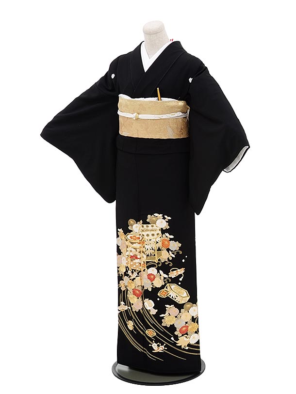 〔貸衣装〕レンタル留袖5262貝桶刺繍(shishu留袖)〔貸衣裳〕〔結婚式〕【往復送料無料】【女性和服】【留袖】