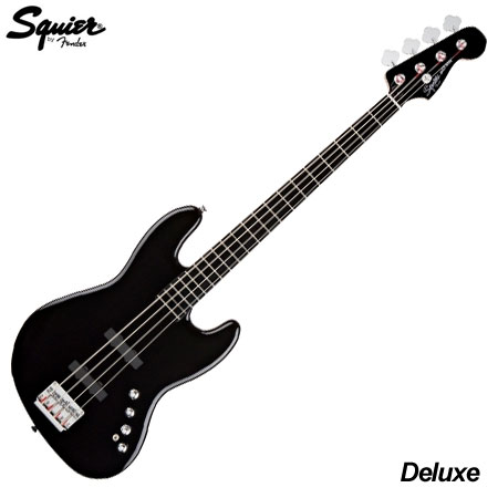 Squier Deluxe Jazz Bass Active IV (BLK)【ベースセット付】【送料無料】