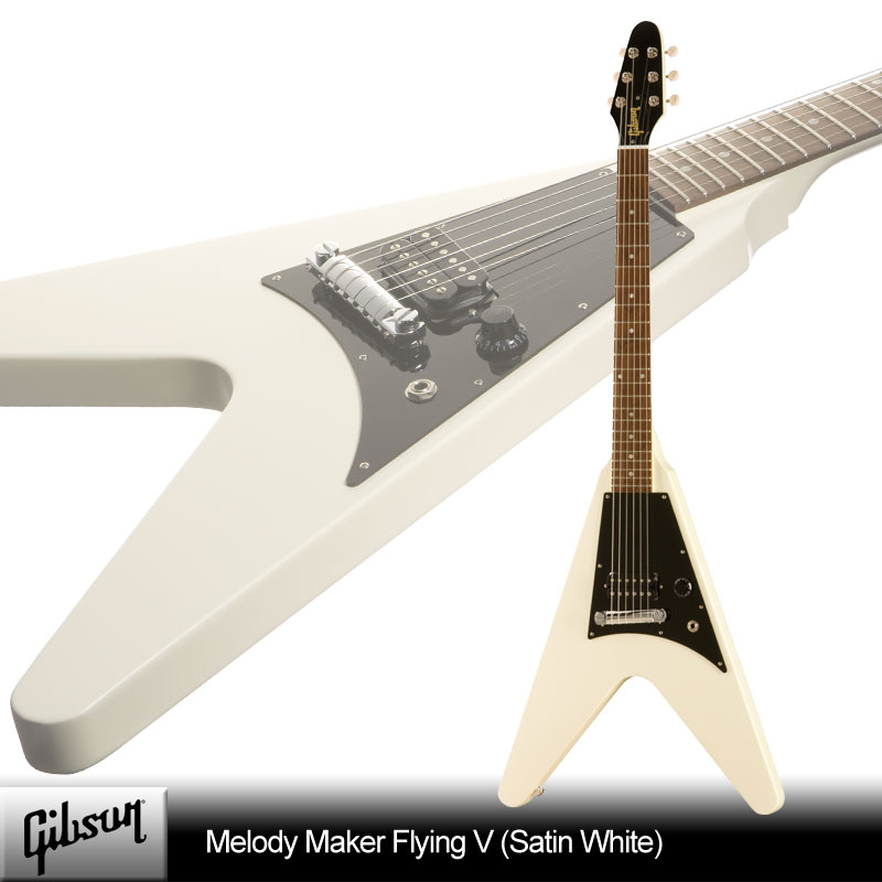 Gibson Melody Maker Flying-V (Satin White)【エレキセット付】【送料無料】フライングVのメロディメーカー