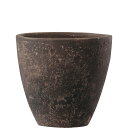 【樹木への取付費込】 フリット エッグ アンティークブラック 23cm 7.5号 テラコッタ 陶器 丸鉢 植木鉢 ポット