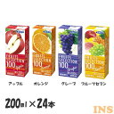 【24本】FRUITS SELECTION 100 りんご リンゴ アップル 果汁 フルーツ 果汁100% 子供 エコ 紙パック 少量 エルビー アップル オレンジ グレープ フルーツセブン【D】