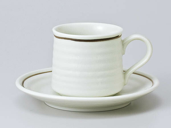 白マット　コーヒー碗皿