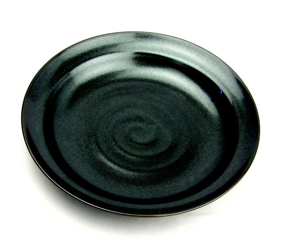 【美濃焼】黒結晶7寸丸深皿