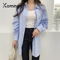 【ポイントUP★割引クーポン配布中】BIGシルエットコットンシャツ【4DLOOK】 【Koming】 <strong>レディース</strong>ファッション 韓国ファッション 春 ゆる<strong>トップス</strong> デイリー カジュアル お出かけ アメカジ コットン100％ ゆったり 体型カバー 着回し 快適 オーバーサイズ 母の日