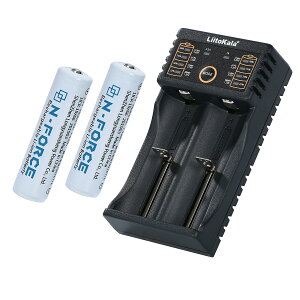 18650リチウムイオン電池+専用USB充電器セット　USBケーブル付き　18650専用　アダプターは付属しません　2本同時充電