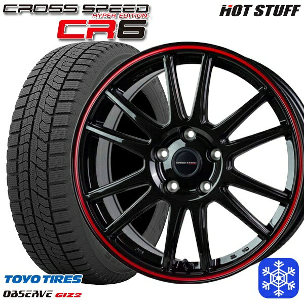 【取付対象】215/50R17 エクシーガ レガシィB4 2022〜2023年製 トーヨー オブザーブ ギズ2 HotStuff クロススピード CR6 17インチ 7.0J 5穴 100 スタッドレスタイヤホイール4本セット 送料無料