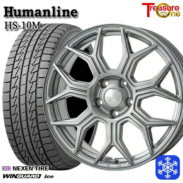 スタッドレスタイヤホイール4本セット 215/65R16 98Q インプレッサXV フォレスターSH系 2024〜2025年製 ネクセン ウィンガードアイス トレジャーワン ヒューマンライン HS10M DG 16インチ 6.5J 5H100