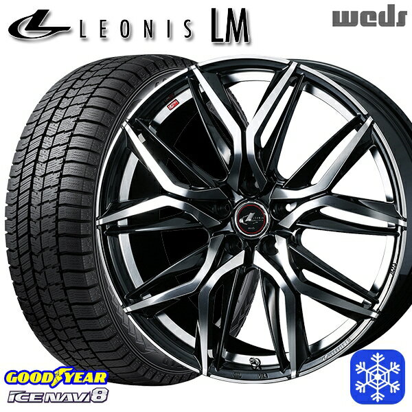 スタッドレスタイヤホイール4本セット 195/60R16 セレナ ステップワゴン 数量限定 2021年製 グッドイヤー アイスナビ8 Weds ウェッズ レオニス LM PBMC 16インチ 6.5J 5H114.3