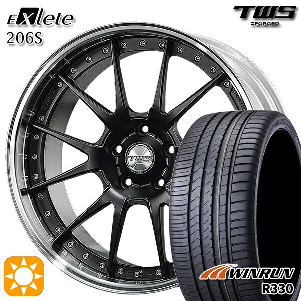 【取付対象】BMW F30/F31 F) 225/35R20 93W XL R) 245/30R20 95W XL ウィンラン R330 TWS EXlete 206S フラットブラック 20インチ 8.5J 9.5J 5H120 サマータイヤホイールセット