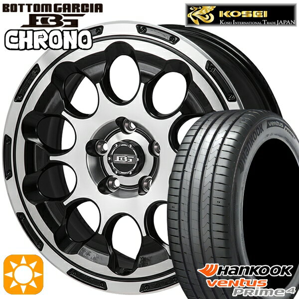 【取付対象】205/50R17 93W XL ハンコック veNtus PRime4 K135 コーセイ ボトムガルシア クロノ 17インチ 7.0J 5H114.3 ブラックポリッシュ サマータイヤホイールセット
