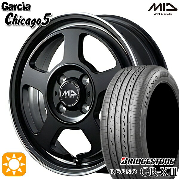 【取付対象】165/65R14 79S ブリヂストン レグノ GR-X3 MID ガルシアシカゴ5 SGBK/ヴァーレイフランジポリッシュ 14インチ 4.5J 4H100 サマータイヤホイールセット