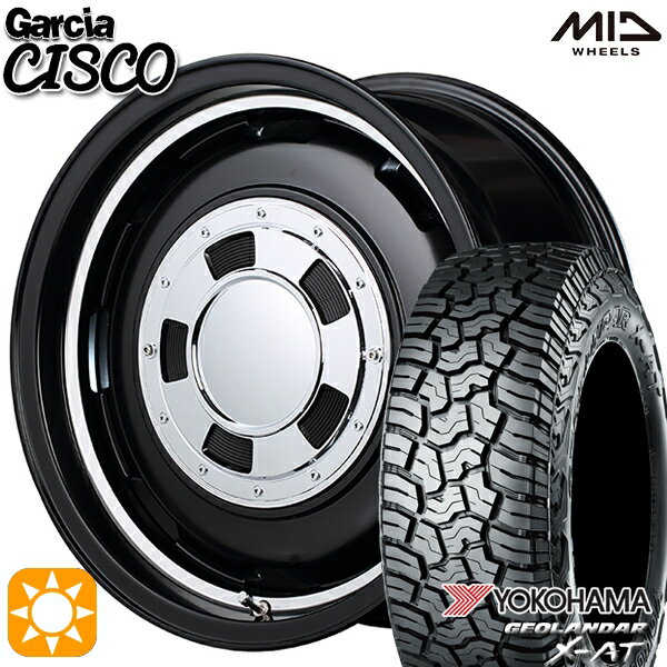 【取付対象】アゲトラ 165/65R14 ヨコハマ ジオランダーX-AT G016 MID ガルシアシスコ セミグロスブラック 14インチ 4.5J 4H100 サマータイヤホイールセット