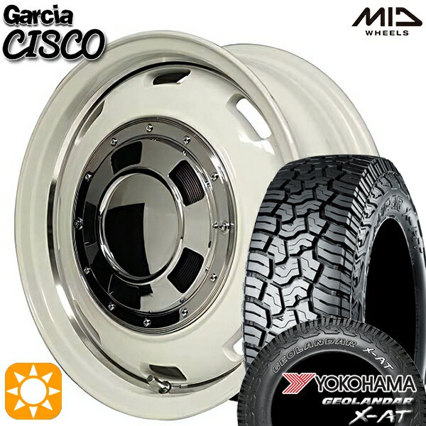 【取付対象】[5本セット]ジムニー 195R16C 104/102Q ヨコハマ ジオランダーX-AT G016 MID ガルシアシスコ ホワイト 16インチ 5.5J 5H139.7 サマータイヤホイールセット