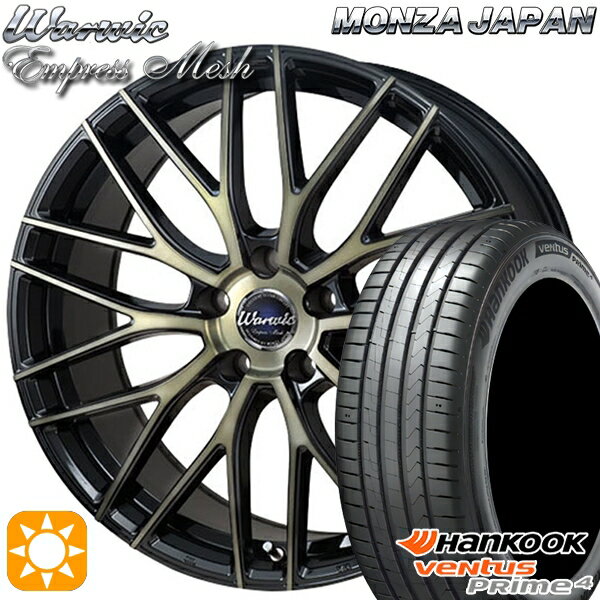 【取付対象】215/45R17 91W XL ハンコック veNtus PRime4 K135 モンツァ ワーウィック エンプレスメッシュ ブラッククリア/ポリッシュ 17インチ 7.0J 5H100 サマータイヤホイールセット