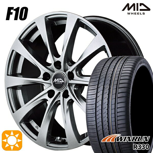 【取付対象】エスクァイア セレナ 205/50R17 93W XL ウィンラン R330 MID ユーロスピード F10 メタリックグレー 17インチ 7.0J 5H114.3 サマータイヤホイールセット