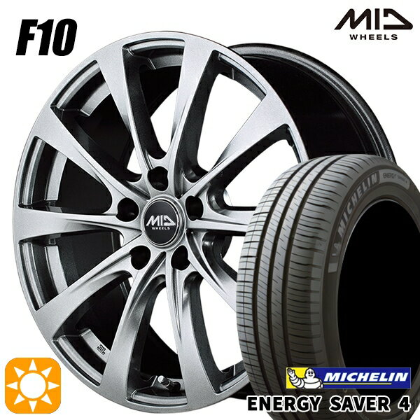 【取付対象】195/65R15 95H XL ミシュラン エナジーセイバー4 MID ユーロスピード F10 メタリックグレー 15インチ 6.0J 5H114.3 サマータイヤホイールセット