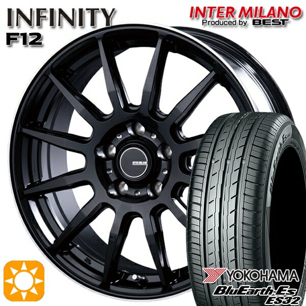 【取付対象】235/50R18 97W ヨコハマ ブルーアース ES32 インターミラノ インフィニティ F12 BK/FP 18インチ 7.0J 5H114.3 サマータイヤホイールセット