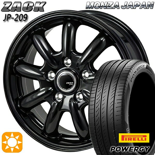 【取付対象】リーフ レヴォーグ 215/50R17 95W XL ピレリ パワジー モンツァ ザック JP209 グロスブラック 17インチ 7.0J 5H114.3 サマータイヤホイールセット