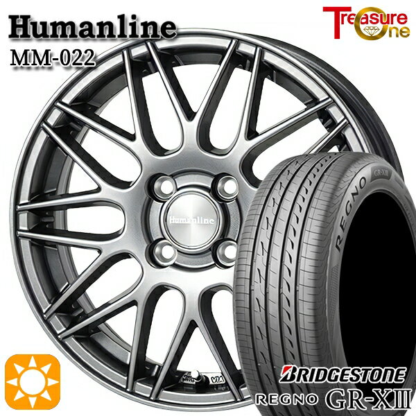 【取付対象】175/65R14 82H ブリヂストン レグノ GR-X3 トレジャーワン ヒューマンライン MM022 ダークグレー 14インチ 5.5J 4H100 サマータイヤホイールセット