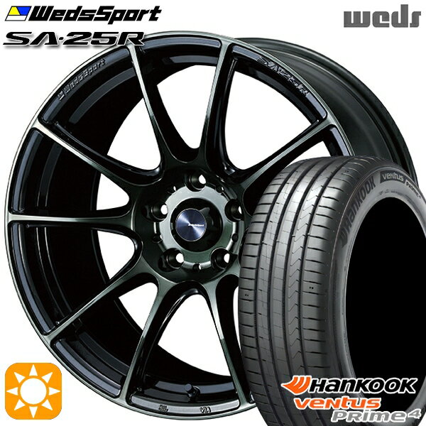 【取付対象】215/50R17 95W XL ハンコック veNtus PRime4 K135 Weds ウェッズスポーツ SA25R WBC (ウォースブラッククリアー) 17インチ 7.0J 5H100 サマータイヤホイールセット