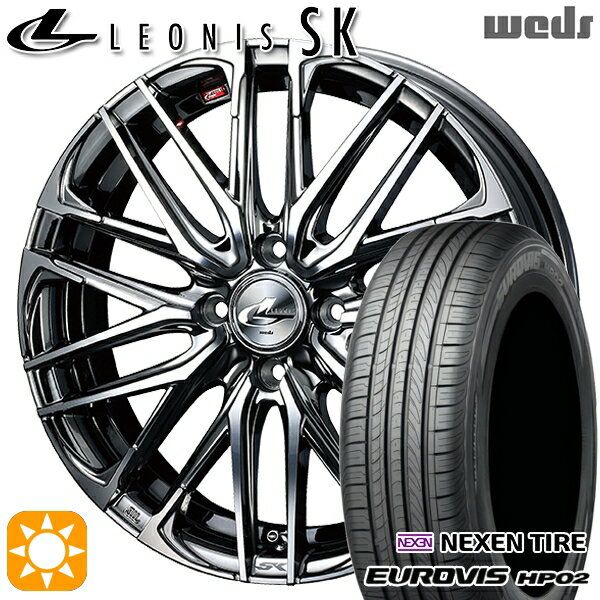 【取付対象】165/65R15 ネクセン ロードストーン ユーロビズ HP02 Weds レオニス SK BMCMC (ブラックメタルコート ミラーカット) 15インチ 4.5J 4H100 サマータイヤホイールセット