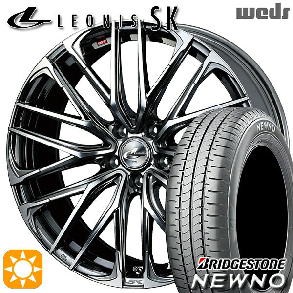 【取付対象】225/45R18 95W XL ブリヂストン ニューノ Weds レオニス SK BMCMC (ブラックメタルコート ミラーカット) 18インチ 7.0J 5H114.3 サマータイヤホイールセット