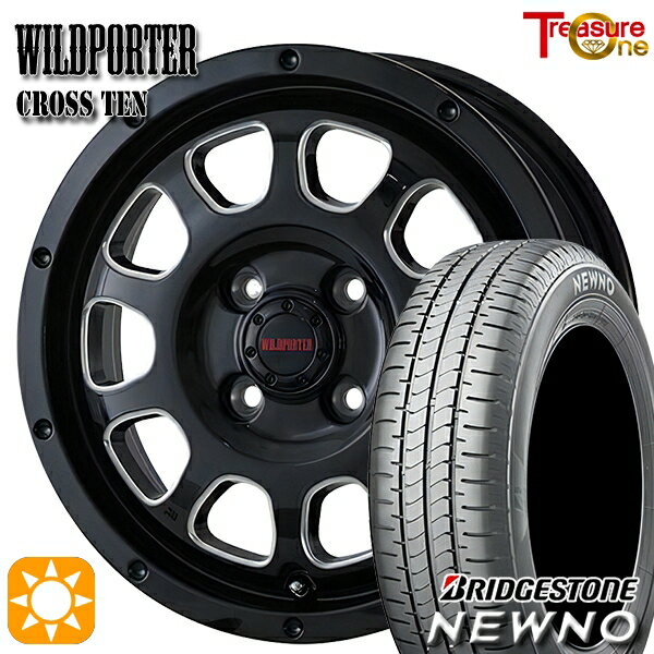 【取付対象】165/65R14 79S ブリヂストン ニューノ トレジャーワン ワイルドポーター クロステン BK/SM 14インチ 4.5J 4H100 サマータイヤホイールセット